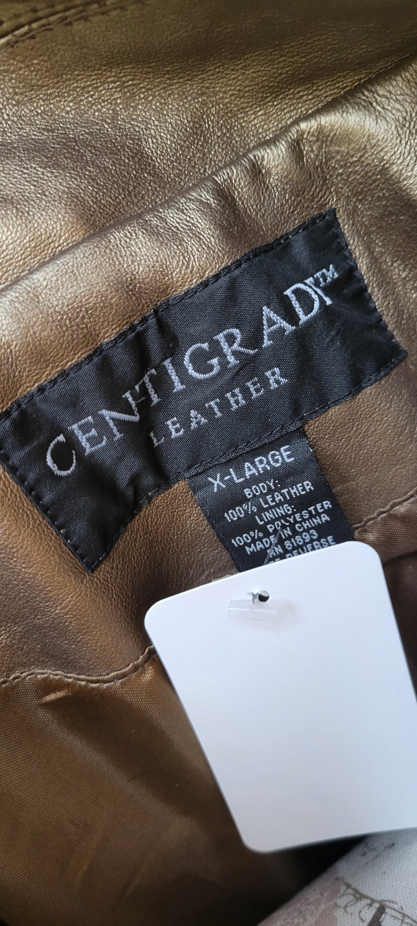 Vintage Bronze Leather Trench Coat