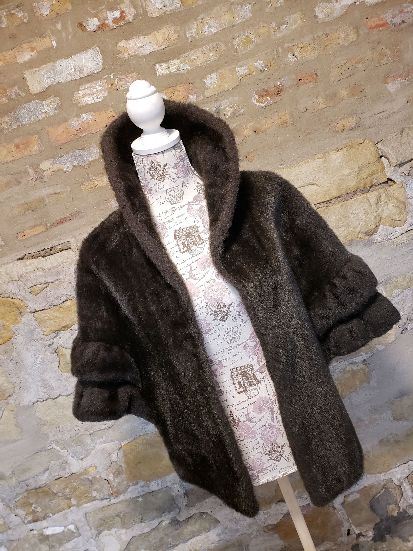 Furs By Vares Brown Vintage Faux Fur Stole Sz OS