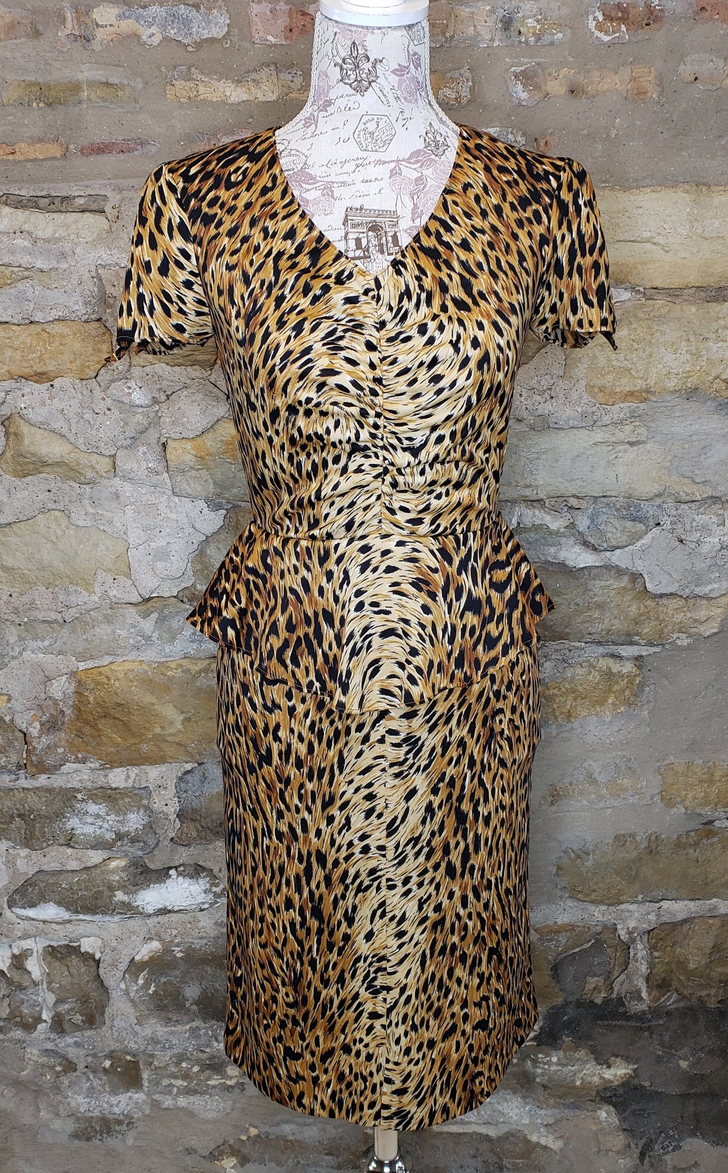 Rae Hepburn Arabesque Vintage Leopard Print Dress Sz 5