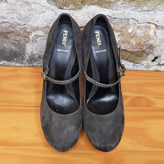 Fendi Mary Jane Platform Shoes Sz 36 1/2