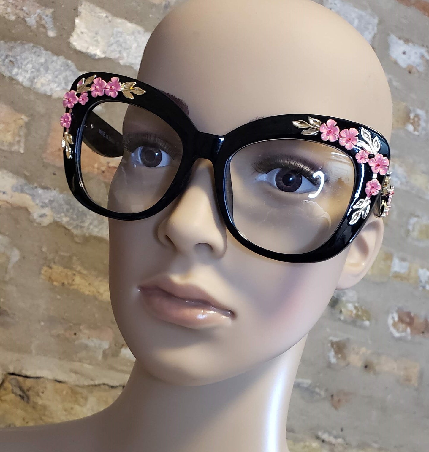 Large Floral Glasses (Black)