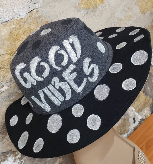 Custom Good Vibes Wide Brim Hat