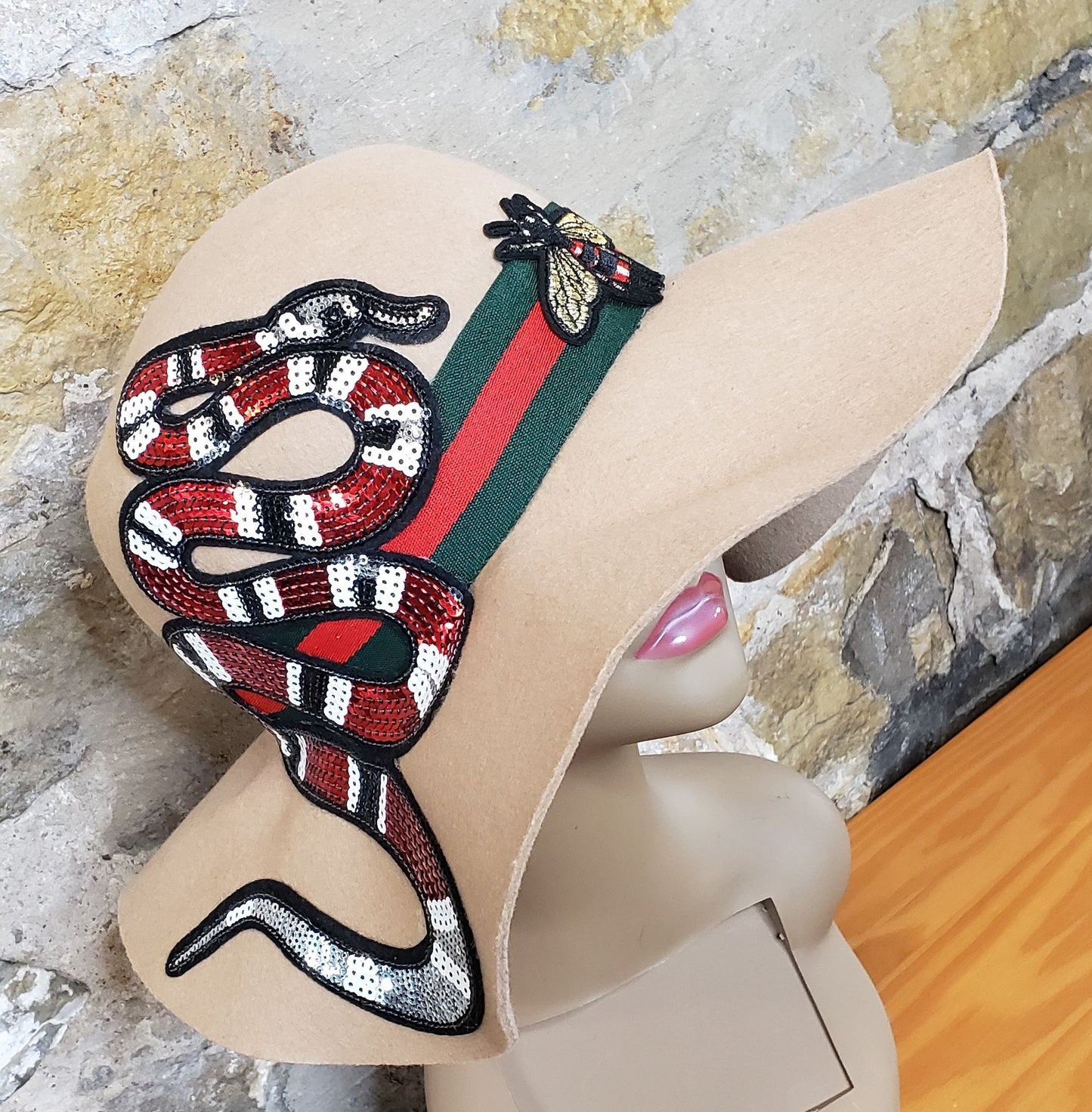 Custom Gucci Inspired Wide Brim Hat