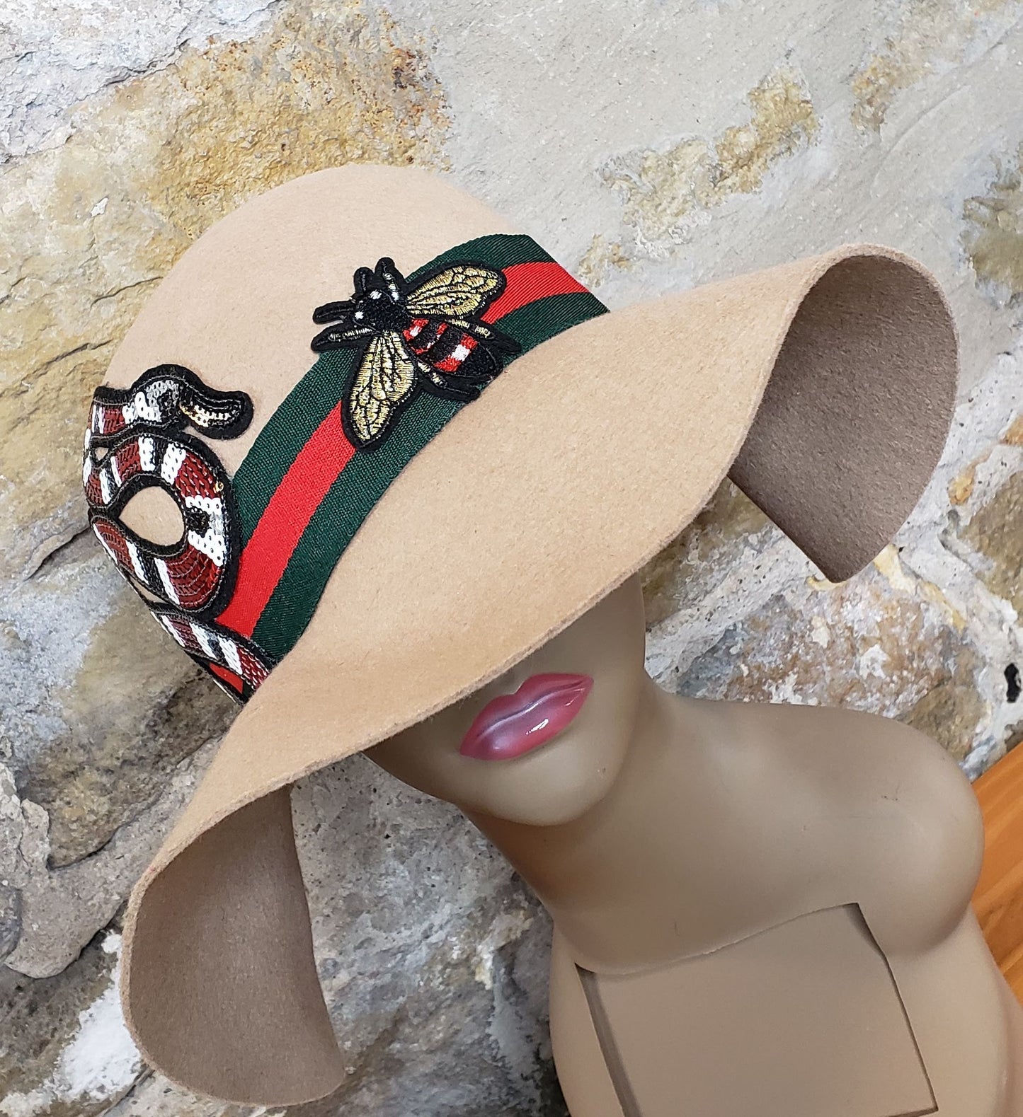 Custom Gucci Inspired Wide Brim Hat