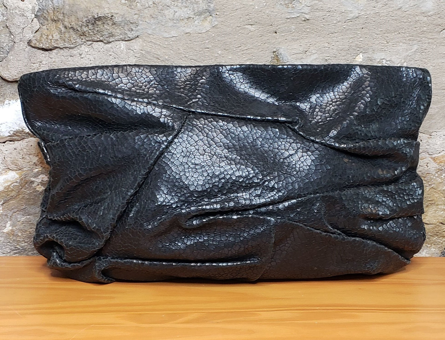 Vintage Leather Oversized Clutch