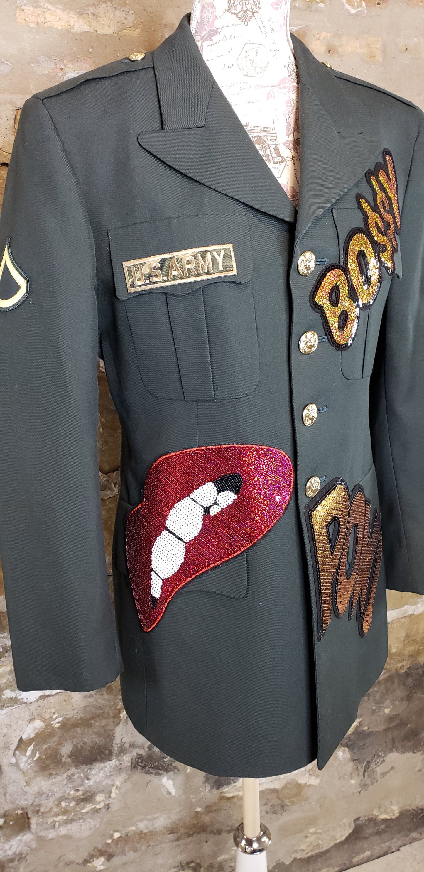 Custom Bossy Military Jacket Sz M