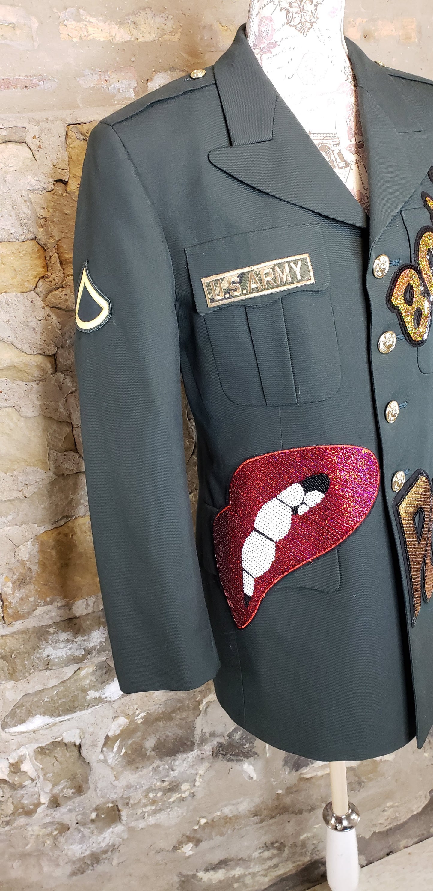 Custom Bossy Military Jacket Sz M