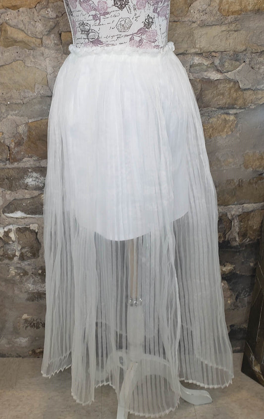 Sheer Pleated Skirt Sz S