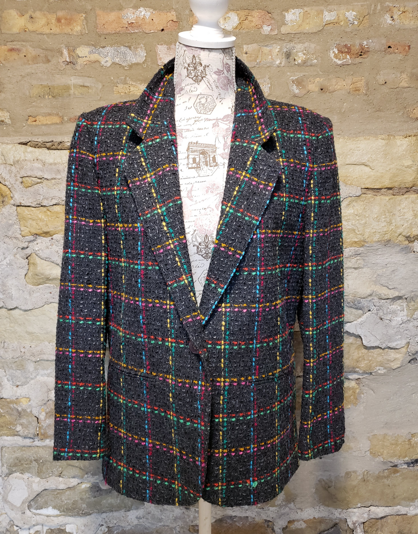 Casablanca Gray Tweed and Multi-Color Blazer Sz 6