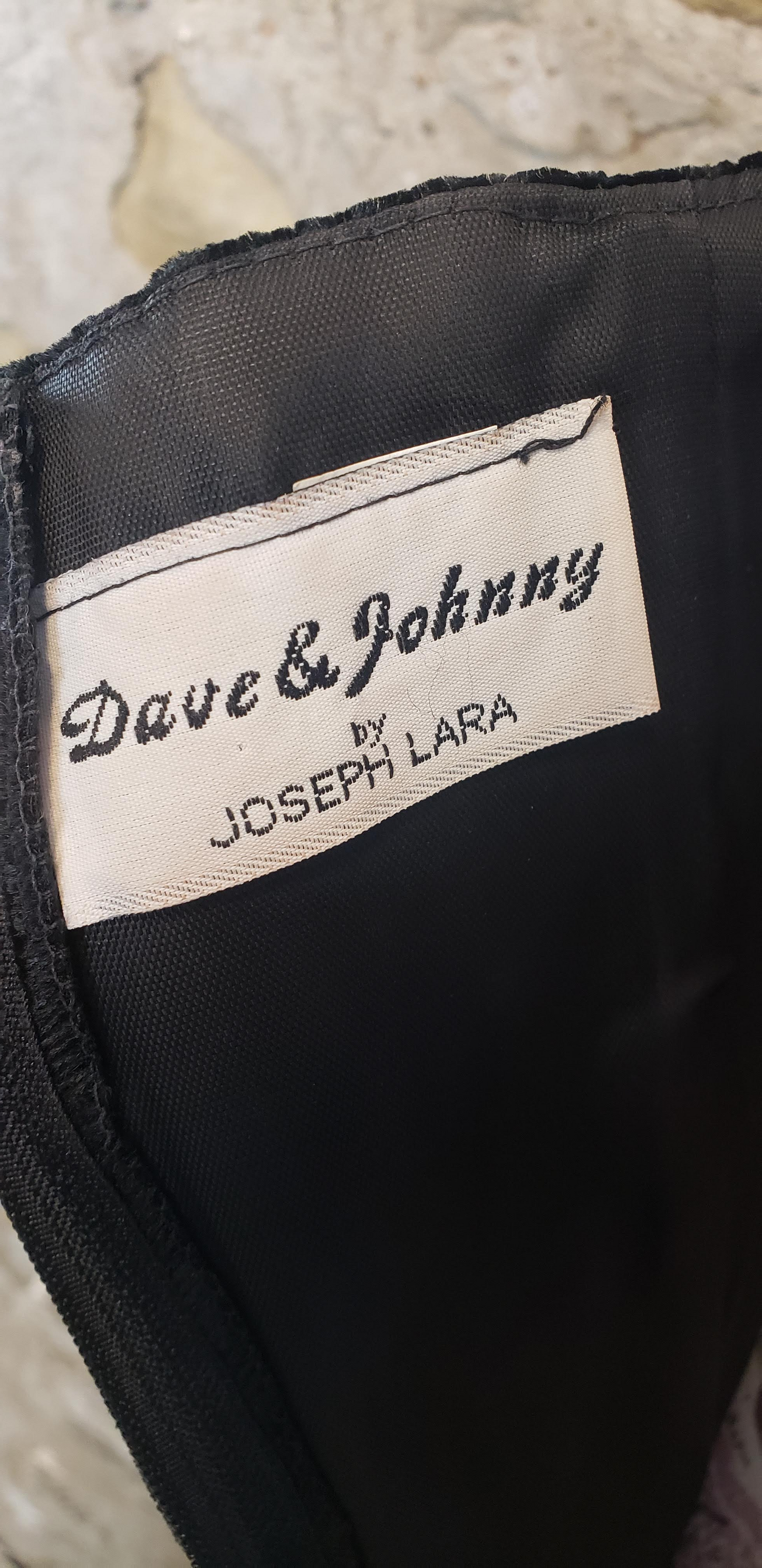 Rare 80's Dave & Johnny Black Evening Dress Sz 10