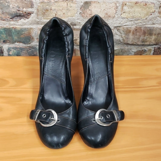 Dior Black Leather Heels Sz 40