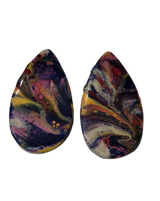 Multi Color Marble Earrings