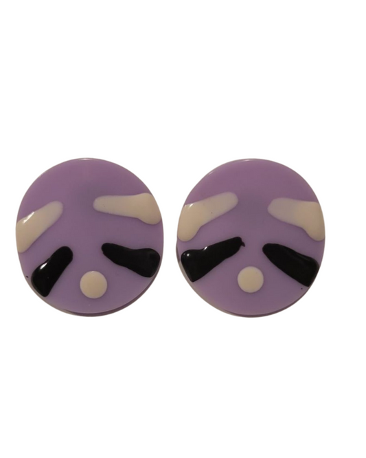 Purple Retro Earrings