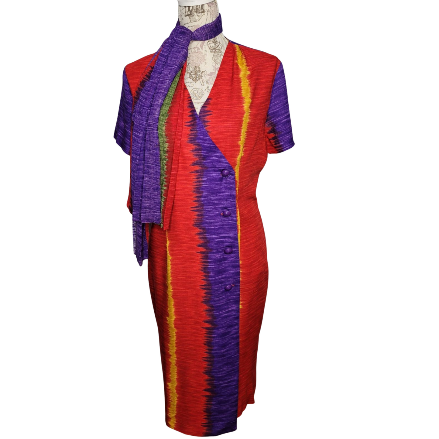 Vintage Multi Color Dress Sz 12